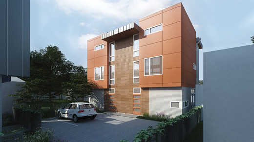 Vizualizace dvou bytových domů v Seattlu
