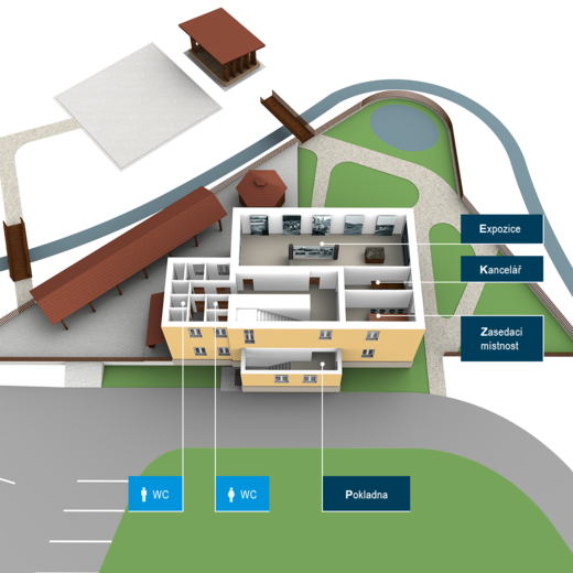 3D půdorys lokality