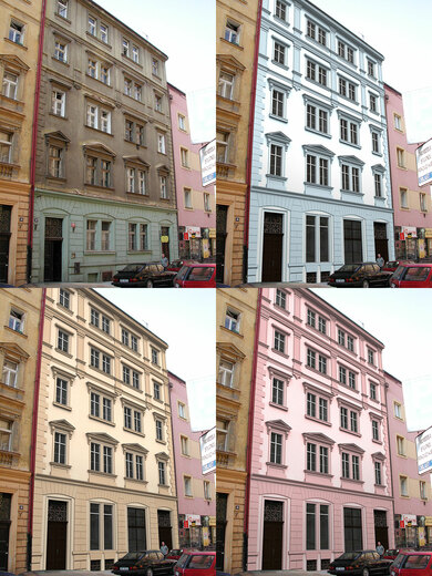 Fotozákres barevných variant fasády